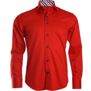 Men's Formal Shirt Men Italian Shirt Designer Great Quality Regular Fit Red 10027