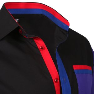 Men's Formal Shirt Men Italian Shirt Designer Great Quality Regular Fit Short Sleeve Black 10158