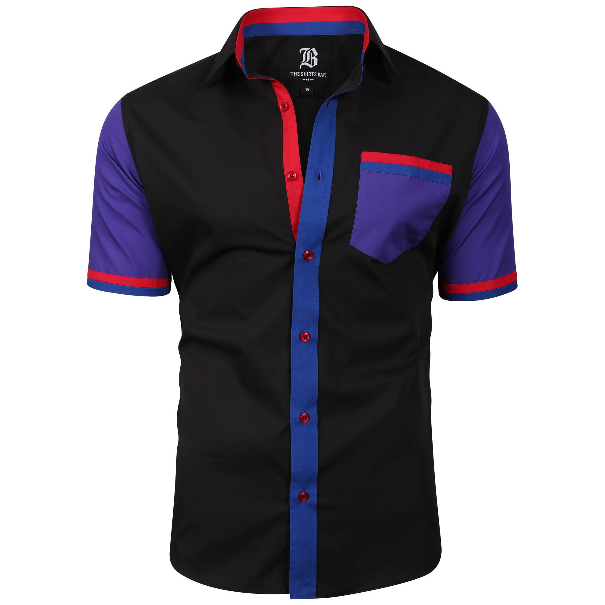Men's Formal Shirt Men Italian Shirt Designer Great Quality Regular Fit Short Sleeve Black 10158