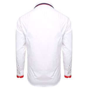 Men's Triple Collar Formal Shirt Men Italian Shirt Designer Great Quality Regular Fit White 10173