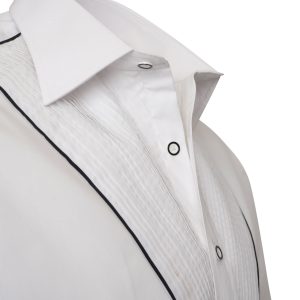 Men's Tuxedo Formal Shirt Men Italian Shirt Designer Great Quality Regular Fit White 10185