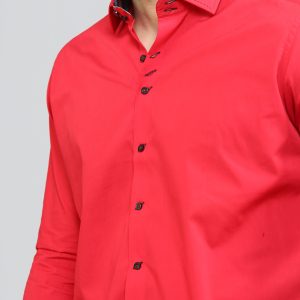 Men's Formal Shirt Men Italian Shirt Designer Great Quality Regular Fit Red 10027a