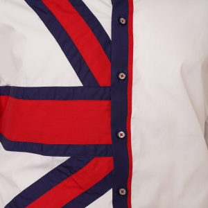Men's Union Jack Formal Shirt Men Italian Shirt Designer Great Quality Slim Fit White Uk Flag