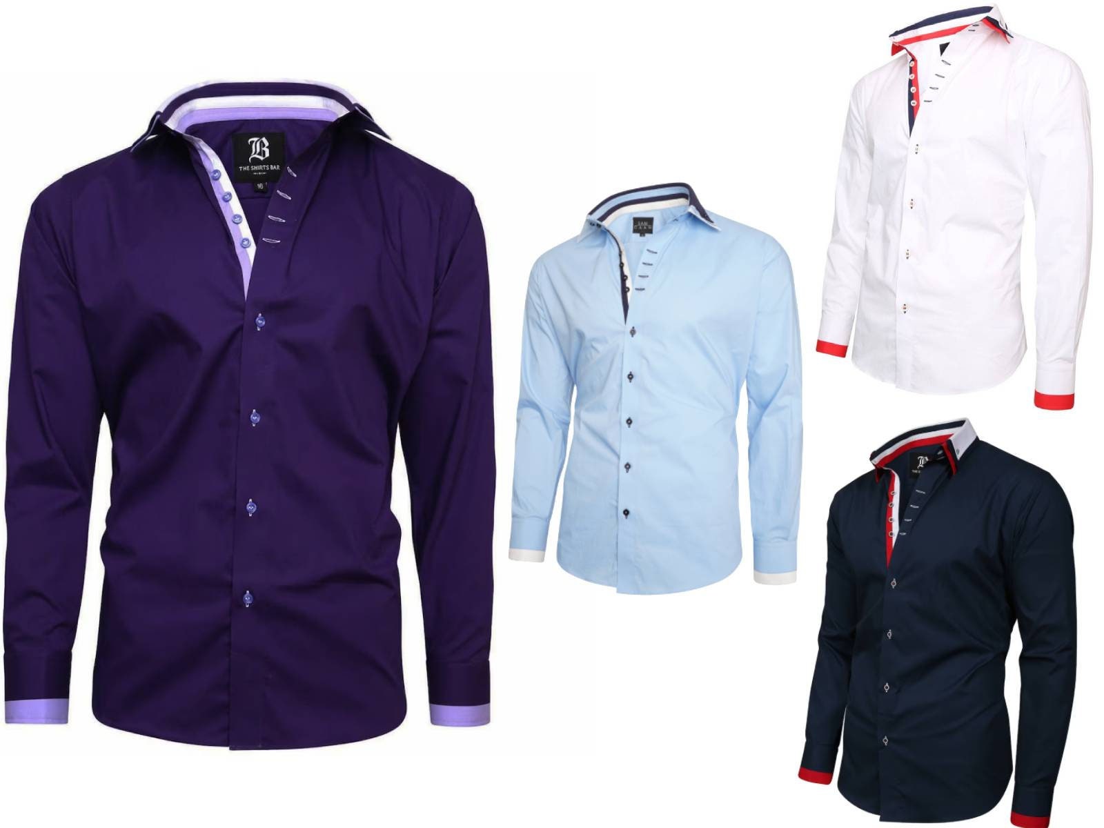 Men's Triple Collar Formal Shirt Men Italian Shirt Designer Great Quality Slim Fit