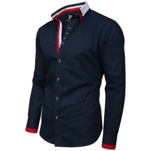 Men's Triple Collar Formal Shirt Men Italian Shirt Designer Great Quality Slim Fit