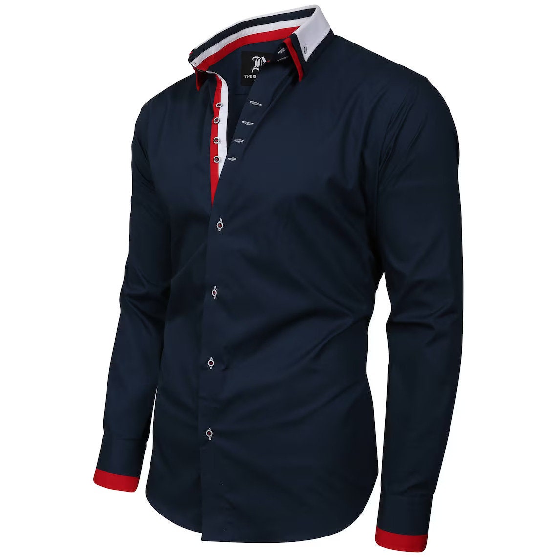 Men's Triple Collar Formal Shirt Men Italian Shirt Designer Great Quality Slim Fit