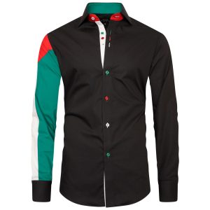 Men's Palestine Flag Formal Shirt Men Italian Shirt Designer Great Quality Regular Fit Black