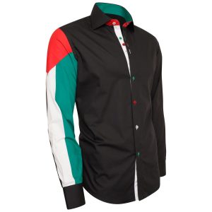 Men's Palestine Flag Formal Shirt Men Italian Shirt Designer Great Quality Regular Fit Black
