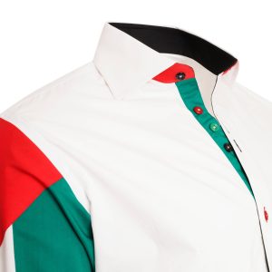 Men's Palestine Flag Formal Shirt Men Italian Shirt Designer Great Quality Slim Fit White