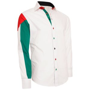 Men's Palestine Flag Formal Shirt Men Italian Shirt Designer Great Quality Regular Fit White