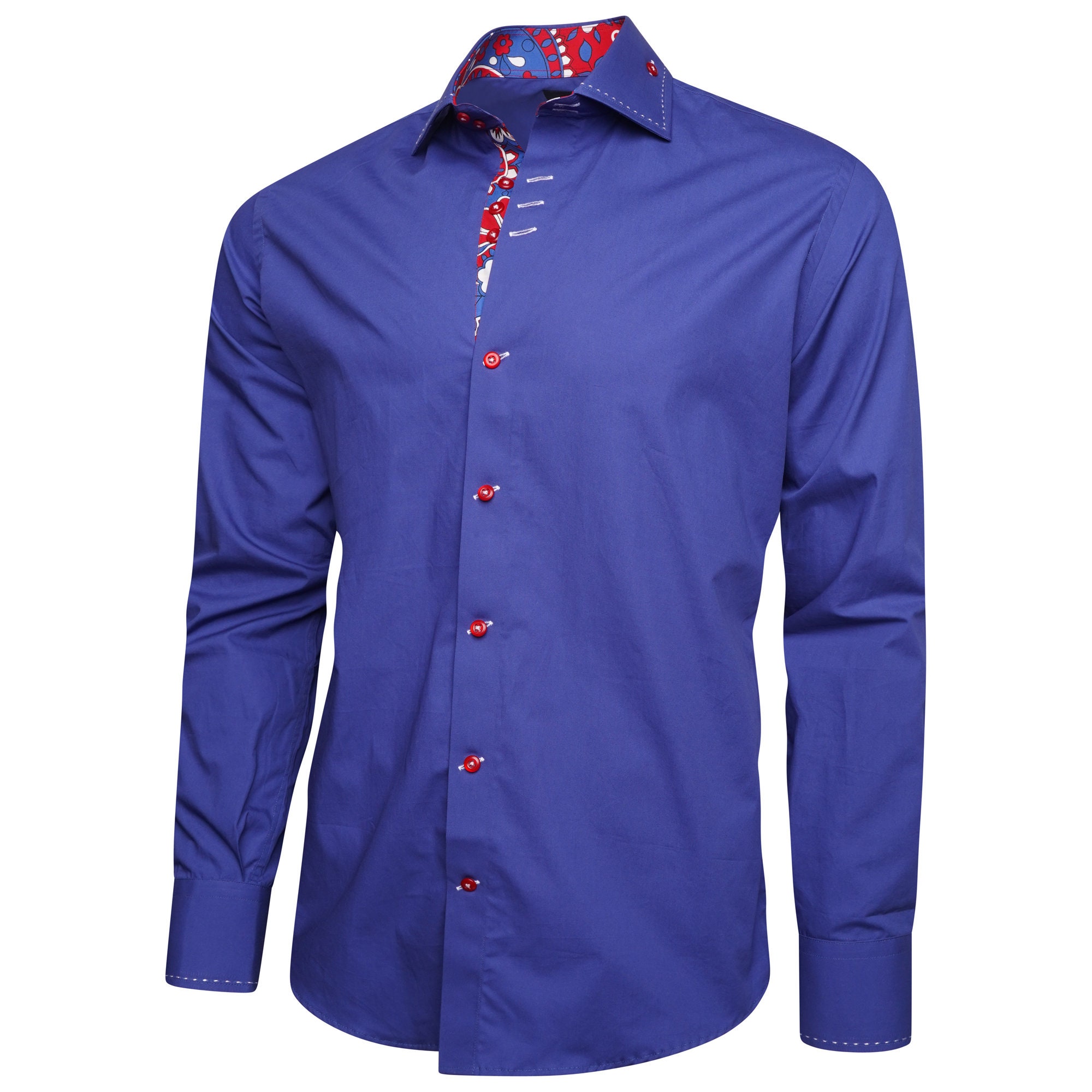 Men's Formal Shirt Men Italian Shirt Designer Great Quality Slim Fit Blue