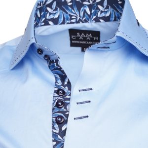 Men's Formal Shirt Men Italian Shirt Designer Great Quality Slim Fit Blue
