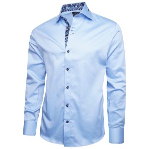 Men's Formal Shirt Men Italian Shirt Designer Great Quality Regular Fit Blue