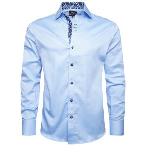 Men's Formal Shirt Men Italian Shirt Designer Great Quality Regular Fit Blue