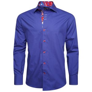 Men's Formal Shirt Men Italian Shirt Designer Great Quality Regular Fit Blue