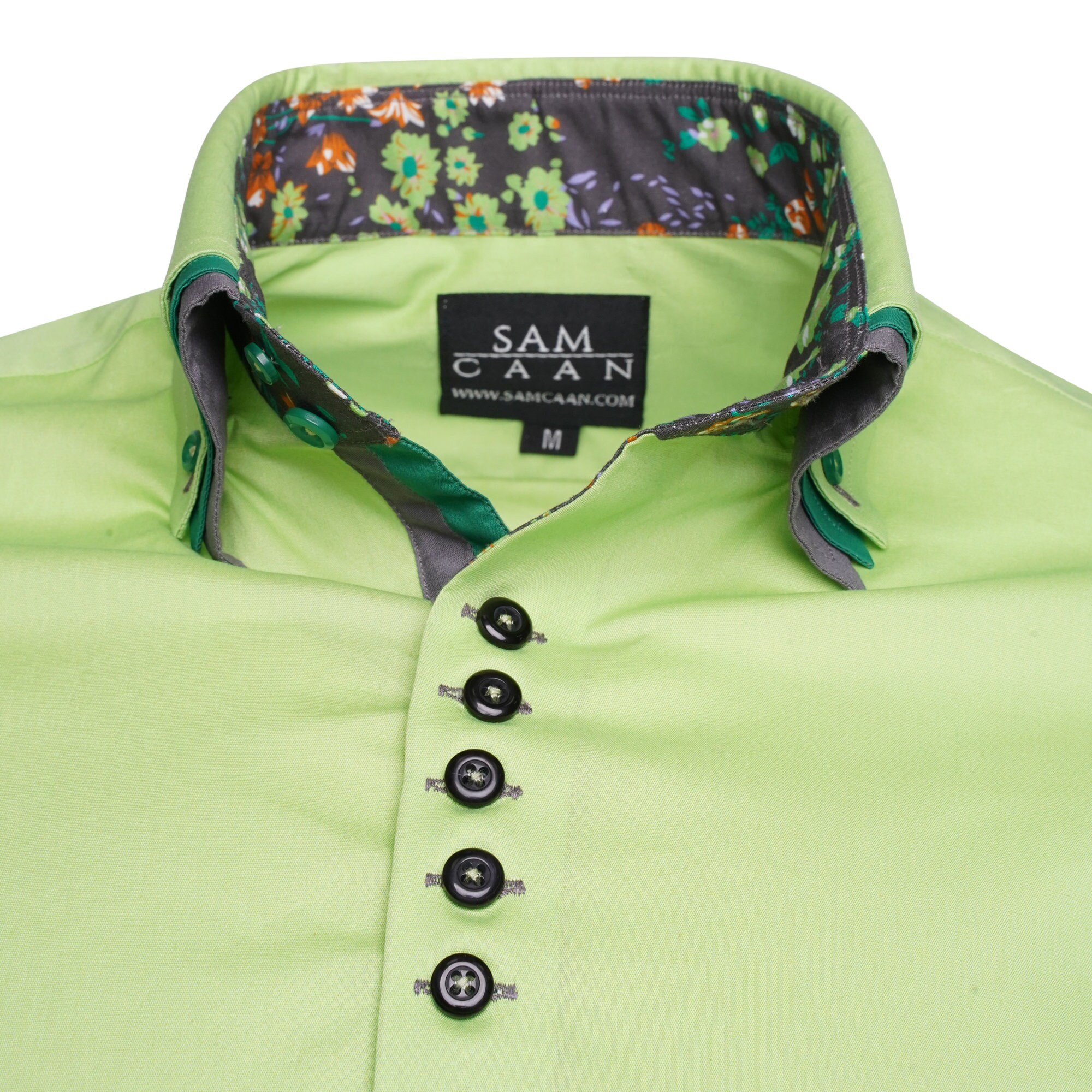 Men's Formal Shirt Men Italian Triple Collar Shirt Designer Great Quality Regular Fit Green Sc304