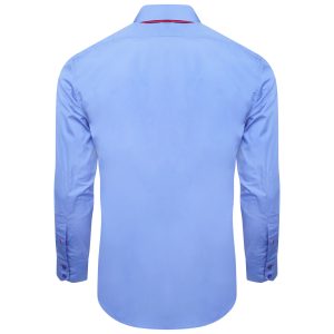 Men's Formal Shirt Men Italian Triple Collar Shirt Designer Great Quality Slim Fit Blue Sc303