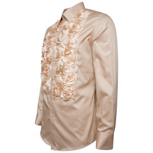 Men's Formal Shirt Men Designer Great Quality Slim Fit Party Wedding Night Ceremony Mocha