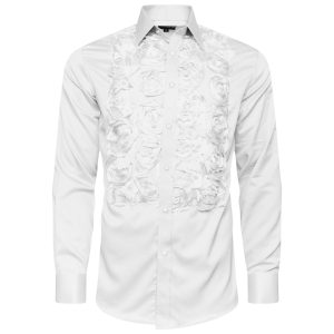 Men's Formal Shirt Men Designer Great Quality Slim Fit Party Wedding Night Ceremony White