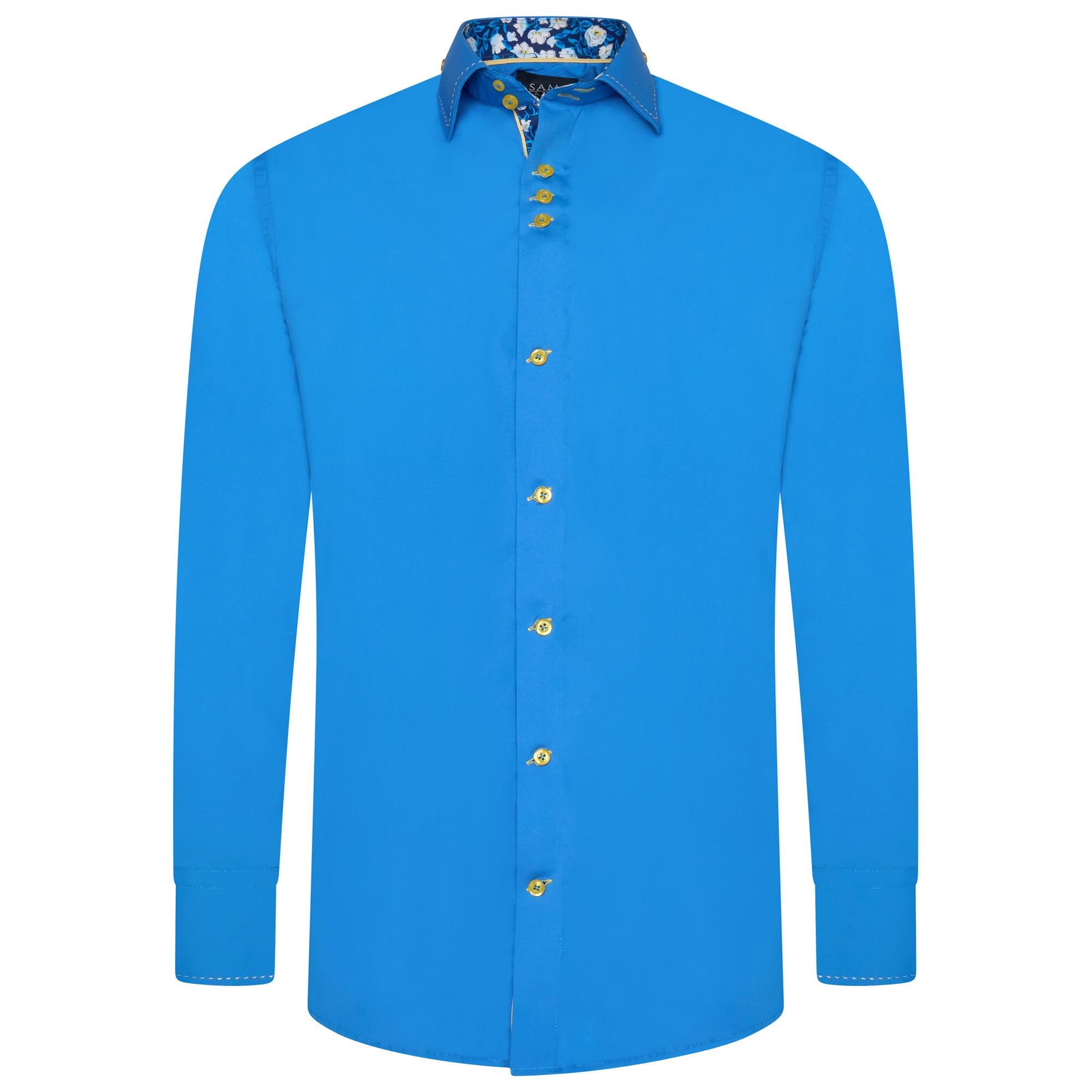 Men's Formal Shirt Men Italian Shirt Designer Great Quality Slim Fit Royal Blue
