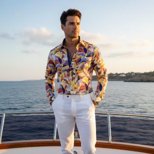 Men's Formal Shirt Men Italian Shirt Designer Great Quality Regular Fit Printed