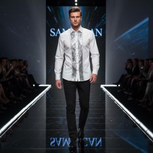 Men's Formal Shirt Men Designer Great Quality Regular Fit Sequin Party Wedding Night Ceremony White