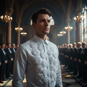 Men's Formal Shirt Men Designer Great Quality Regular Fit Party Wedding Night Ceremony White