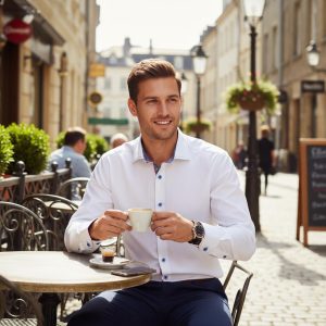 Men's Formal Shirt Men Italian Shirt Designer Great Quality Slim Fit White