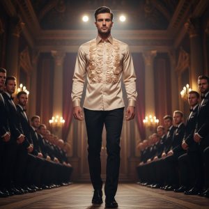 Men's Formal Shirt Men Designer Great Quality Slim Fit Party Wedding Night Ceremony Mocha