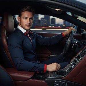Men's Triple Collar Formal Shirt Men Italian Shirt Designer Great Quality Slim Fit Navy 10160