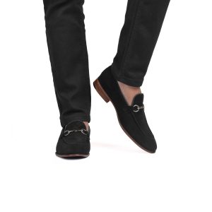 Men's Suede Loafers And Derby Shoes Black Footwear