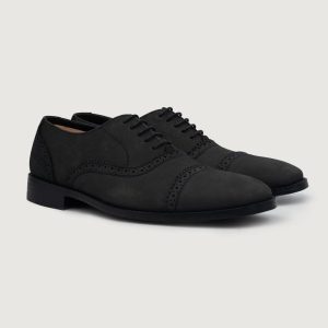 Men’s Black Oxford Shoes Genuine Leather Brogues Formal